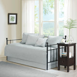 Madison Park Quebec Transitional 6 Piece Reversible Daybed Cover Set MP13-4970 Grey