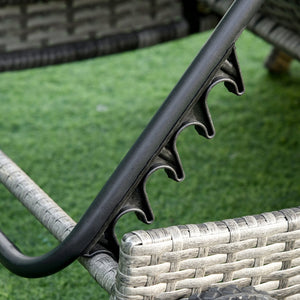 English Elm Outsunny Ergonomic Chaise Lounge Pool Chair - Stylish Cushioned Rattan Sun Lounger With 5-Position Backrest W2225P174006-GIGA