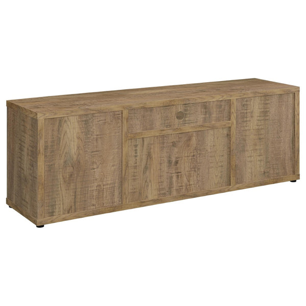 English Elm Noriega Rustic Mango Wood Three Piece Media Wall Unit with Open Shelving Storage B062S01718