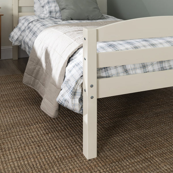 English Elm Walker Edison - Transitional Solid Pine Twin-Over-Twin Bunk Bed Frame with Safety Rails, Ladder & Slat Support White 81 L x 14.76 W x 9.84 H B185P326695