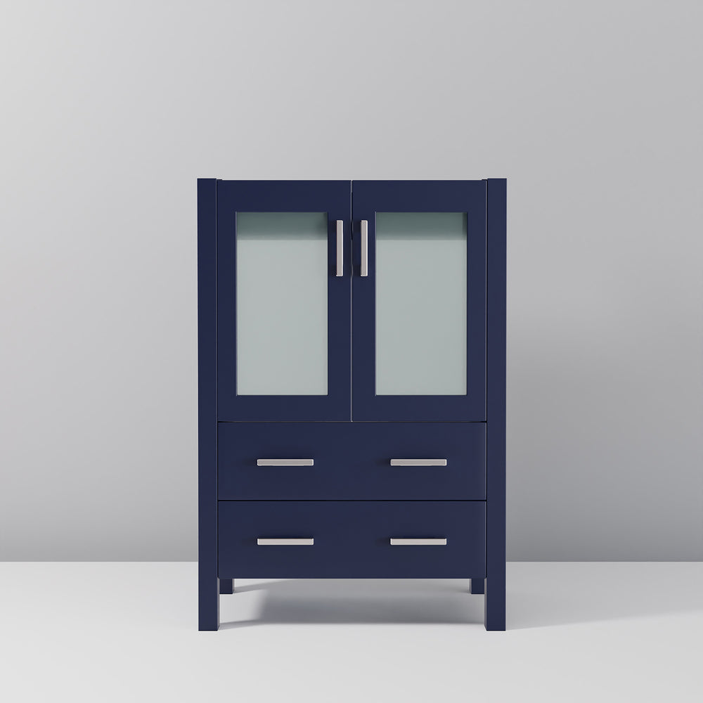 English Elm Navy Solid Wood Bath Vanity 24" W x 18.25" D with Soft-Close Drawers, Fully Assembled Storage Cabinet B2731P260414