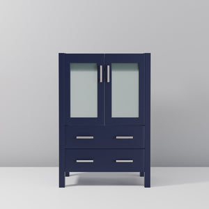 English Elm Navy Solid Wood Bath Vanity 24" W x 18.25" D with Soft-Close Drawers, Fully Assembled Storage Cabinet B2731P260414