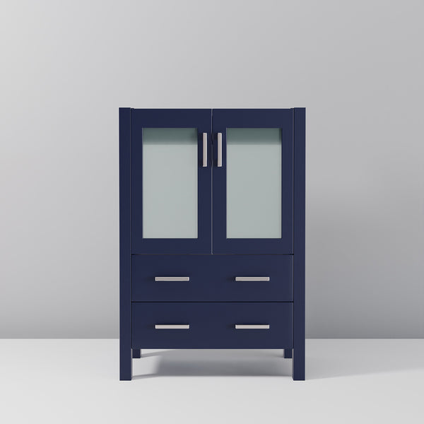 English Elm Navy Solid Wood Bath Vanity 24" W x 18.25" D with Soft-Close Drawers, Fully Assembled Storage Cabinet B2731P260414