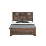 Modern Wallace & Bay Plinz Brown Full Bookcase Bed, Easy Assembly, 85.5