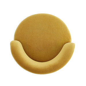 English Elm 360°swivel Chenille Barrel Chair Mid-century Round Seat for Living Room or Bedroom N763P331762L