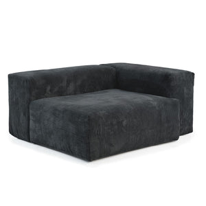 English Elm Pixel Modern Modular Sofa - Stylish Black Corduroy L-Shaped Sectional 4-Seater For Versatile Comfort B341S00024-GIGA