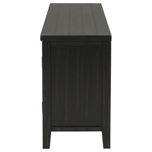 English Elm Sutter Mission Style Louvered Door Tv Stand Rustic Pine Console for Living Room B062P441044