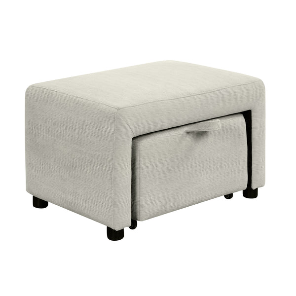 English Elm 86.6" Sectional Sofa L-Shaped Pull-Out Sofa Bed with Ottoman, USB Ports, Cup Holders & Chenille Comfort Grey N719S001560E