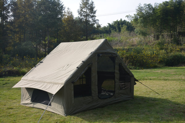 English Elm Inflatable Glamping Tent 4 Season Waterproof Air Beam Frame Shelter for 4 to 6 Persons Army Green W640P244860