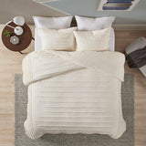 Urban Habitat Mercer Modern/Contemporary 3 Piece Cotton Chenille Comforter Set UH10-2318 Ivory