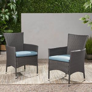 English Elm Christopher Knight Home® - Malta Dining Chair Set Of 2 - Modern Grey Wicker Design For Ergonomic Comfort In Any Space 56447.00AGT
