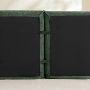 English Elm Streamlined Modular U-shape Sectional Velvet Sofa with Cloud Comfort and Movable Ottomans Green W3041S00370