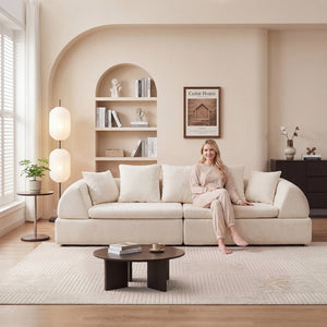 English Elm Cloud Modular Sectional with Ottoman Sink-in Cushions for Relaxed Living Spaces W3728S00006