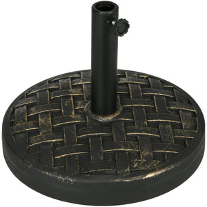 English Elm Outsunny 18" Heavy Duty Patio Umbrella Base - 40 Lbs Concrete Stand With Elegant Bronze Finish W2225P200629-GIGA