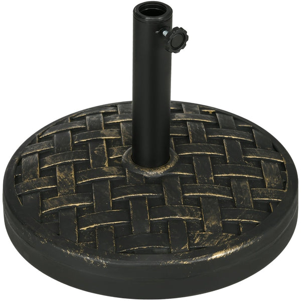 English Elm Outsunny 18" Heavy Duty Patio Umbrella Base - 40 Lbs Concrete Stand With Elegant Bronze Finish W2225P200629-GIGA
