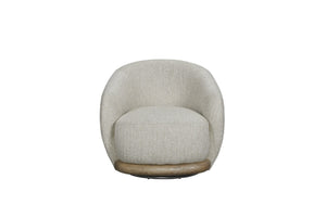 English Elm Swivel Accent Chair with Wood Base Dacron Cushion and Performance Fabric for Living Rooms B2699P481668