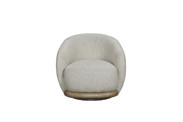 English Elm Swivel Accent Chair with Wood Base Dacron Cushion and Performance Fabric for Living Rooms B2699P481668