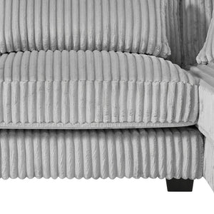 English Elm 129" Oversized Sectional Sofa U-Shaped Corduroy Chaise Lounge with Curved Armrests Plush Foam Comfort Grey N719S001690E