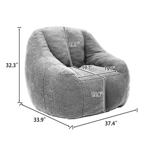 English Elm Bean Bag Chair Oversized Faux Fur Memory Foam Lounge Seat for Dorm or Living Room Pink W2200P243728