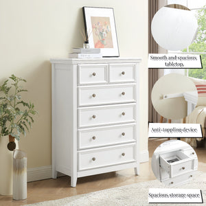 English Elm Modern 6-Drawer Dresser - Stylish Farmhouse Storage Solution With Vintage Hardware For Any Room W2275P149796