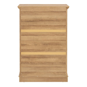 English Elm 6 Drawer Dresser Oak Finish Tall Chest with Silent Metal Rails, Modern Handles, Spacious Storage W2275P206605