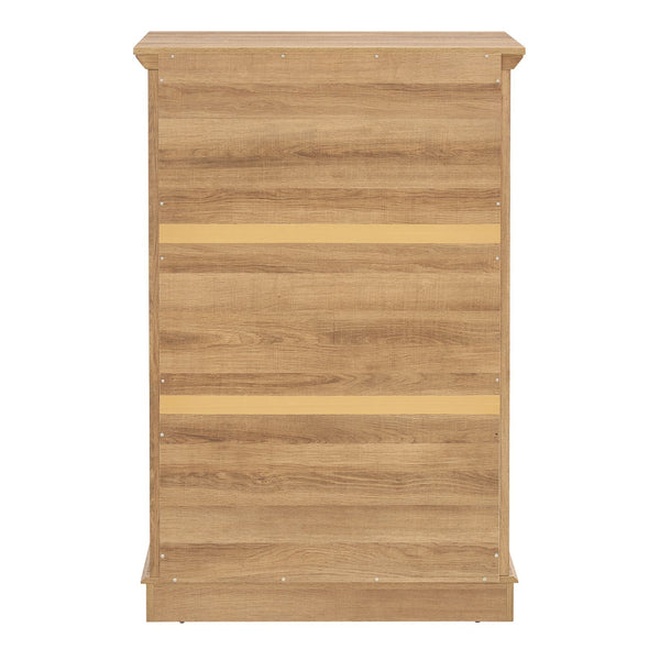 English Elm 6 Drawer Dresser Oak Finish Tall Chest with Silent Metal Rails, Modern Handles, Spacious Storage W2275P206605