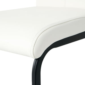 English Elm Modern White Pu Leather Dining Chairs with Black Metal Legs Ergonomic Set of 2 White Pu W210P199091