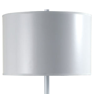 English Elm 25" Modern Metal Table Lamp in White Finish with Round Fabric Shade, 25"H, 100W Max, UL Listed B072116135
