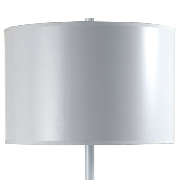 English Elm 25" Modern Metal Table Lamp in White Finish with Round Fabric Shade, 25"H, 100W Max, UL Listed B072116135