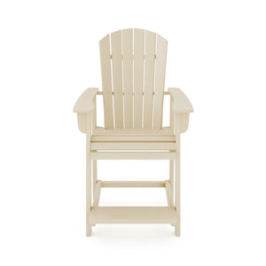 English Elm Adirondack Hdpe Poly Lumber Counter Chair Ergonomic Outdoor Stool for Patio Dining Beige B195P198790