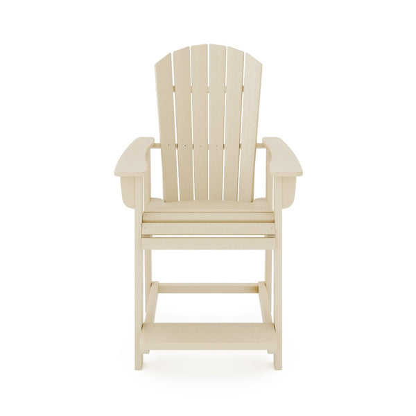 English Elm Adirondack Hdpe Poly Lumber Counter Chair Ergonomic Outdoor Stool for Patio Dining Beige B195P198790