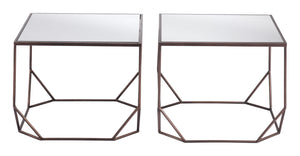 Arzon Coffee Table Set (2-Piece) Bronze 109835 Zuo Modern