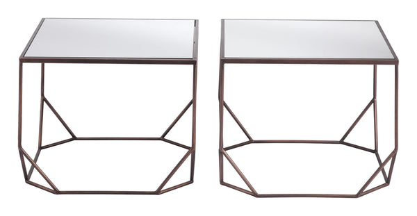 Arzon Coffee Table Set (2-Piece) Bronze 109835 Zuo Modern
