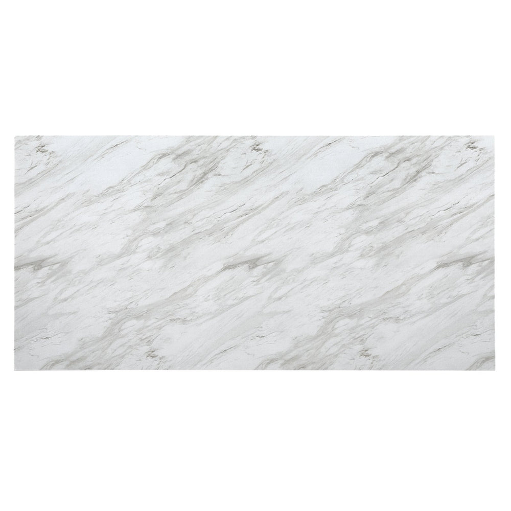 English Elm STACEY Beige Dining Table with Faux Marble Top, Solid Wood Pedestal Base & Accented Legs — Contemporary Elegance B201S00327