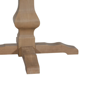English Elm Christopher Knight Home® - Round Rustic Dining Table With Pedestal Base - Light Natural Finish, Durable Solid Wood & Mdf Design N771P355874A_N771P355875A