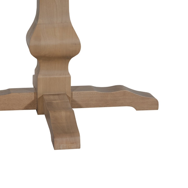 English Elm Christopher Knight Home® - Round Rustic Dining Table With Pedestal Base - Light Natural Finish, Durable Solid Wood & Mdf Design N771P355874A_N771P355875A