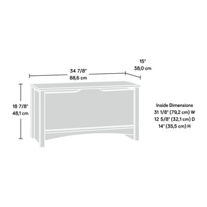 English Elm Storage Chest Black Finish - Versatile Engineered Wood Bench with Ventilated, Durable Lid Support for Entryway Storage Seating B356P402633