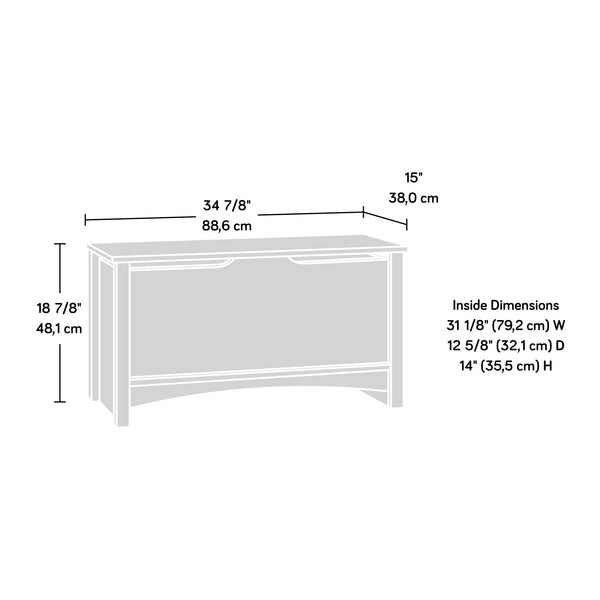 English Elm Storage Chest Black Finish - Versatile Engineered Wood Bench with Ventilated, Durable Lid Support for Entryway Storage Seating B356P402633