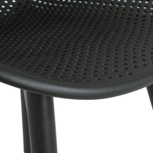 English Elm Christopher Knight Home® - Gable Outdoor Dining Chair Set of 2 – Weather-Resistant Resin Build, Perforated Diamond Pattern Comfort Black N775P176686B