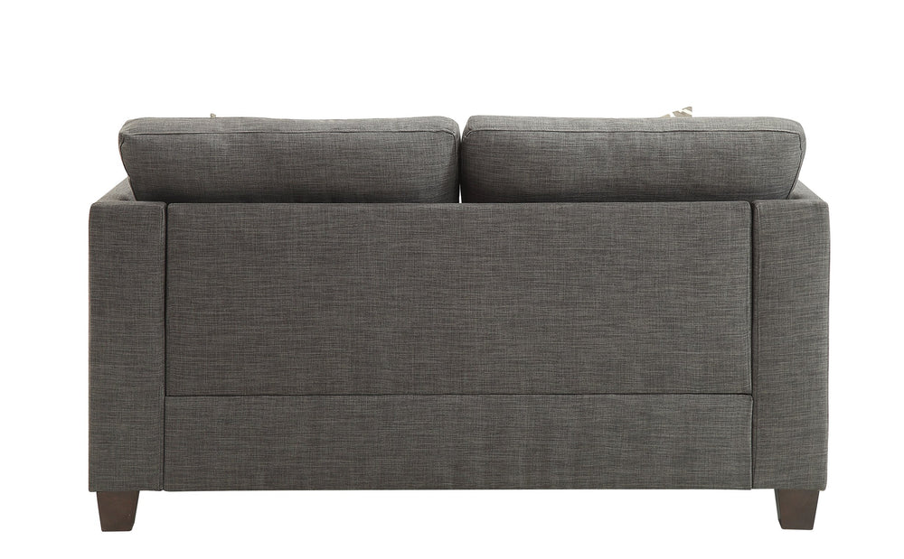 English Elm Light Loveseat in Charcoal Linen with 4 Plush Pillows, Buttonless Tufted Modern Sofa for Cozy Lounging (59") B062P215426