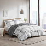 Pike Modern/Contemporary Plaid Reversible Comforter Set