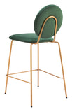 Odessa Counter Stool - Set of 2 Green & Gold 109805 Zuo Modern