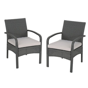 English Elm Christopher Knight Home® - CORDOBA PE Rattan Wicker Chair with Iron Frame and Waterproof Cushion for Durable Outdoor Seating Grey 57459.00GRY