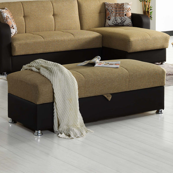 English Elm PrimeNest Upholstered Convertible Loveseat with Storage and Click-Click Sleeper, Chenille Comfort Brown,Brown PU B030P281726