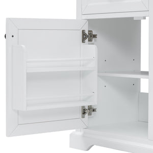 English Elm Christopher Knight Home® - 36" Bathroom Vanity with Ceramic Sink, Soft-Close Doors, 4 Drawers & Ample Storage, Freestanding White N759P223021K