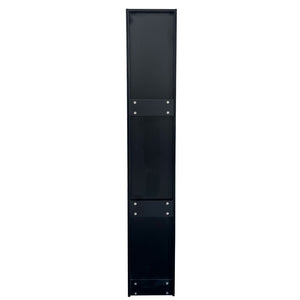 English Elm Black Slim Rolling Kitchen Cart Six Tier Pantry Organizer for Narrow Spaces W331P372820
