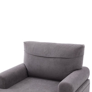 English Elm Modern Chenille Fabric Recliner Chaise Lounge Sofa with High-Resilience Foam, 550LB Capacity, Cozy Plush Backrest and Armrests for Living Room Relaxation Dark Gray W395P371335