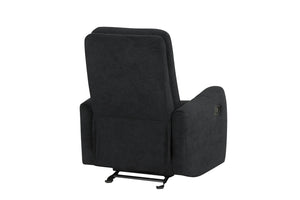 English Elm Paterson Microsuede Velvet Rocker Recliner Plush Swivel Chair for Living Room Black B078P497895