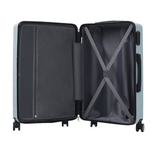 English Elm 6 Piece Hardshell Abs Travel Set with Spinner Wheels Combination Lock and Toiletry Bag Light Blue N732P391465N