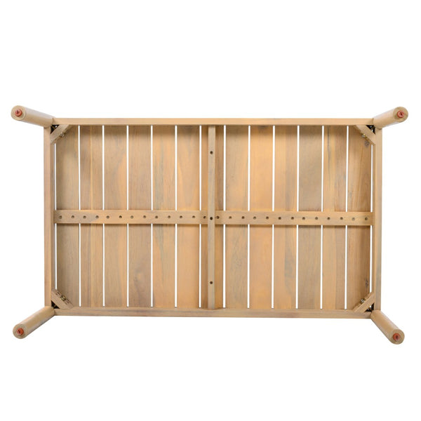English Elm Outdoor Solid Acacia Slatted Coffee Table Patio Deck Low Profile Teak Finish N768P361446L